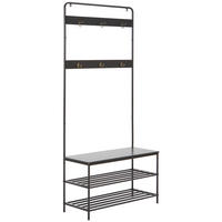 Ansamblu De Hol, 2 piese, 90/173/37 cm  - negru, Trend, metal/material pe bază de lemn (90/173/37cm) - Carryhome