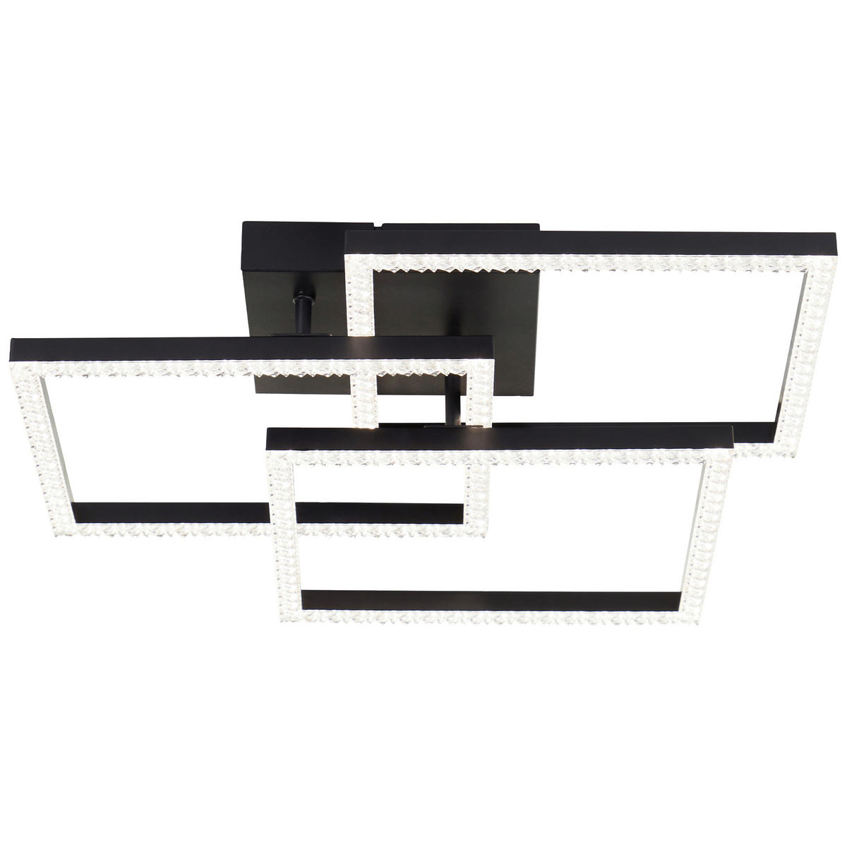LED-DECKENLEUCHTE    46,5/46,5/10,2 cm  - Schwarz, Basics, Kunststoff/Metall (46,5/46,5/10,2cm) - Brilliant