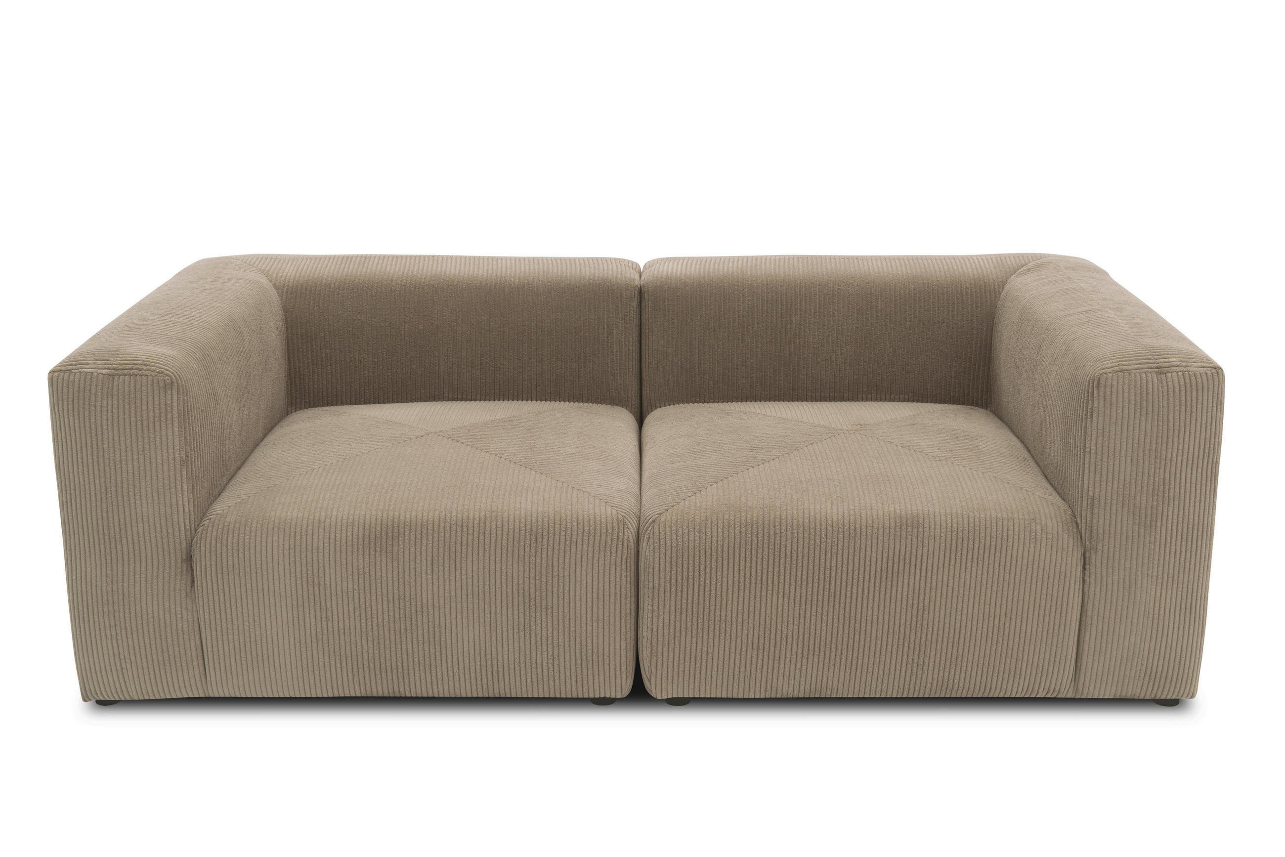 2-SITZER-SOFA Cord, Mikrofaser Schlammfarben  - Schlammfarben/Schwarz, Design, Kunststoff/Textil (216/69/108cm) - MID.YOU