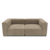 2-SITZER-SOFA Cord, Mikrofaser Schlammfarben  - Schlammfarben/Schwarz, Design, Kunststoff/Textil (216/69/108cm) - MID.YOU