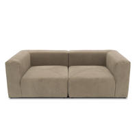 2-SITZER-SOFA Cord, Mikrofaser Schlammfarben  - Schlammfarben/Schwarz, Design, Kunststoff/Textil (216/69/108cm) - MID.YOU
