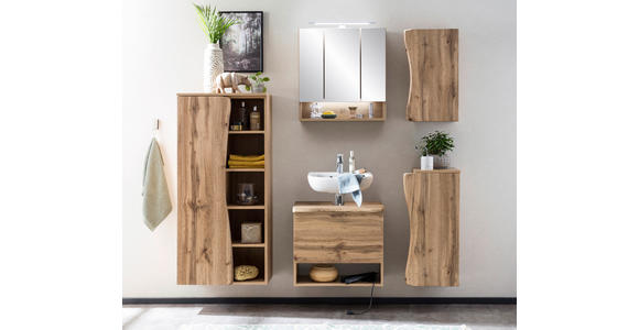 UNTERSCHRANK 30/79/35 cm - Eiche Wotan/Silberfarben, Natur, Holzwerkstoff/Kunststoff (30/79/35cm) - Xora