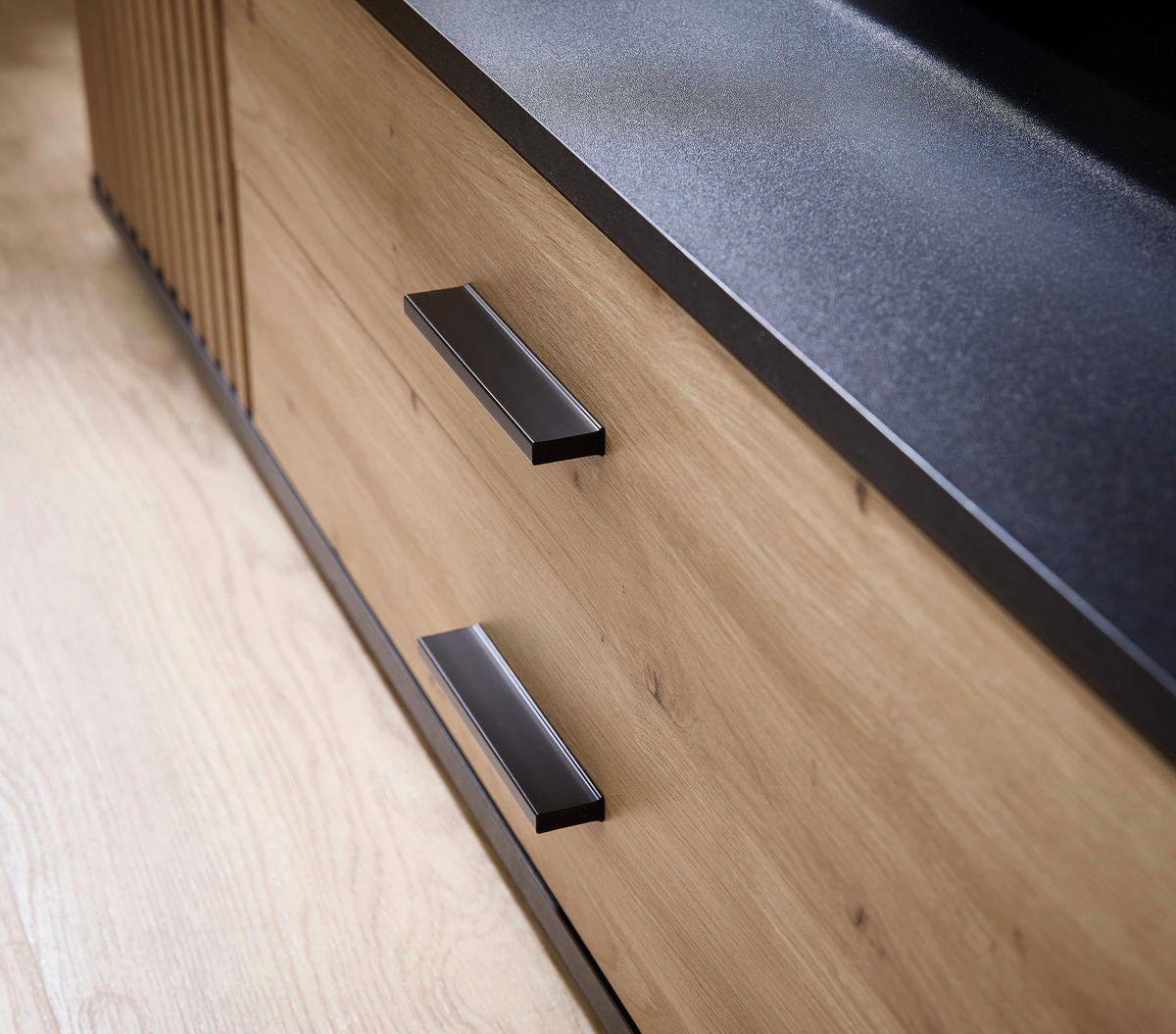 LOWBOARD  in 180/30/30 cm  - Schwarz/Eiche Artisan, Design, Holzwerkstoff/Kunststoff (180/30/30cm) - Boxxx