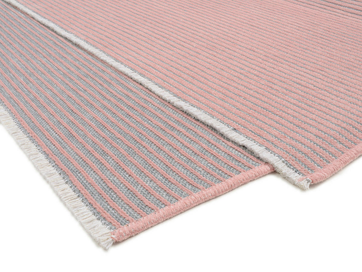 FLACHWEBETEPPICH 200/290 cm Grau, Pink  - Pink/Grau, Design, Textil (200/290cm) - Novel