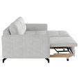 ECKSOFA in Flachgewebe, Leinenoptik Silberfarben  - Silberfarben/Schwarz, Design, Textil/Metall (242/170cm) - Xora