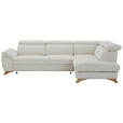 ECKSOFA in Chenille Creme  287/212 cm  - Eichefarben/Creme, MODERN, Holz/Textil (287/212cm) - Valnatura