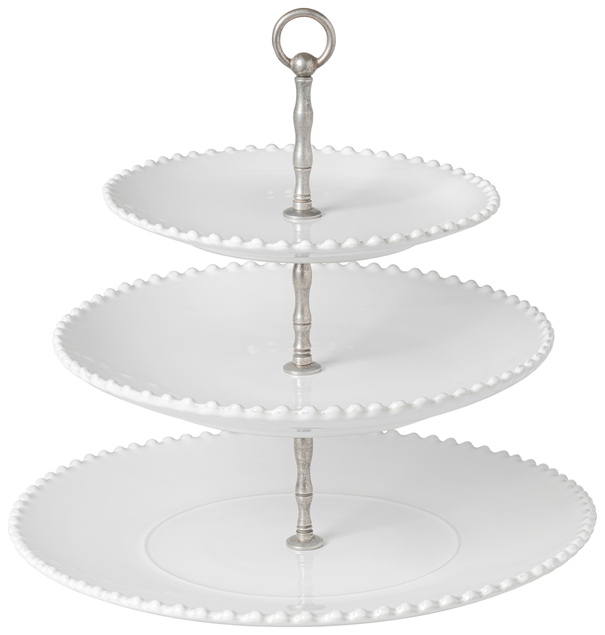 ETAGERE 3-stöckig - Weiß Hochglanz, Basics, Keramik (34,4/33,5cm) - Costa Nova