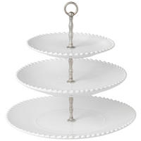 ETAGERE 3-stöckig - Weiß Hochglanz, Basics, Keramik (34,4/33,5cm) - Costa Nova