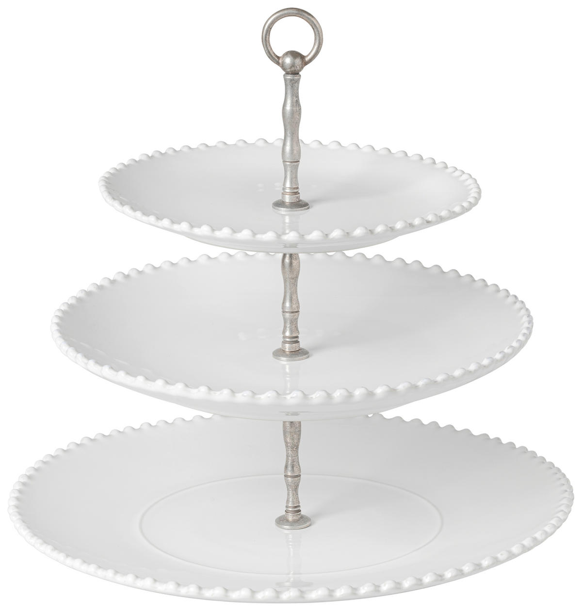 ETAGERE 3-stöckig - Weiß Hochglanz, Basics, Keramik (34,4/33,5cm) - Costa Nova