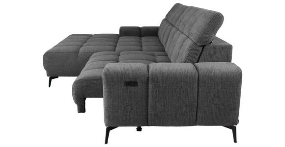 ECKSOFA inkl.Funktionen Anthrazit Chenille  - Anthrazit/Schwarz, MODERN, Textil/Metall (195/300cm) - Xora