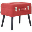 HOCKER in Holz, Textil, Holzwerkstoff Rot, Schwarz  - Rot/Schwarz, Trend, Holz/Holzwerkstoff (50/46/35cm) - Xora