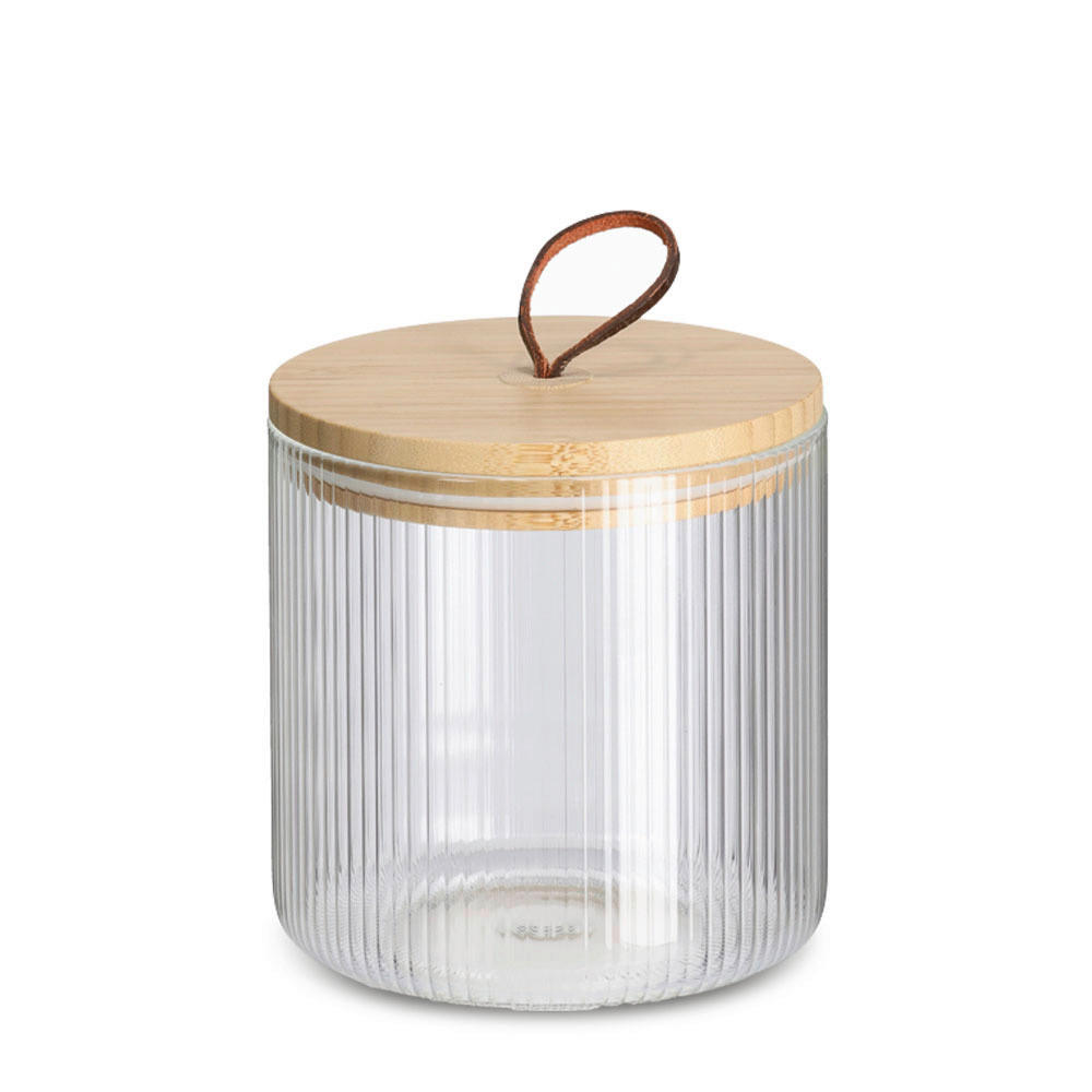 VORRATSGLAS  - Transparent/Naturfarben, Basics, Glas/Holz (12/12/12,7cm) - Zeller Present