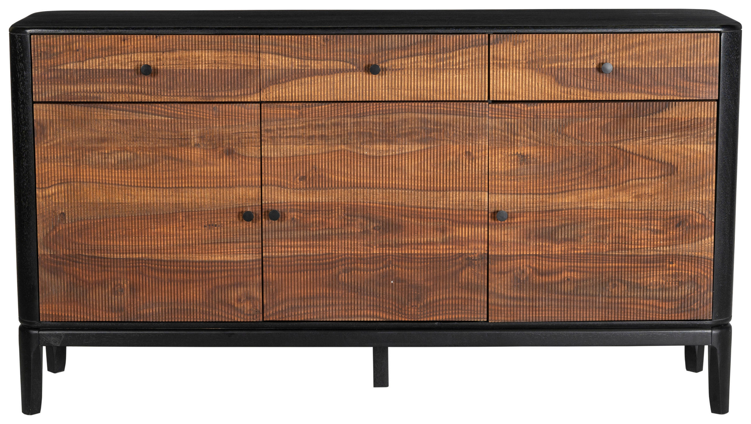 SIDEBOARD Braun, Naturfarben, Schwarz  160/87/40 cm  - Schwarz/Braun, Design, Holz/Metall (160/87/40cm) - Ambia Home