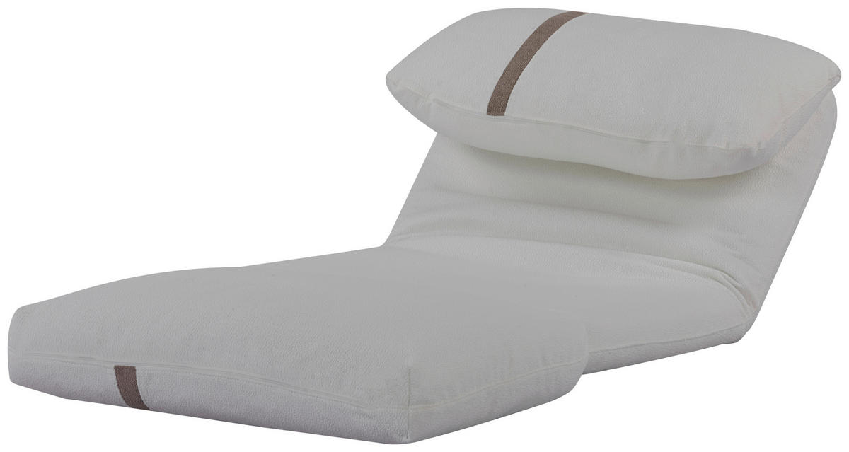 SCHLAFSESSEL Webstoff Weiß    - Hellbraun/Weiß, MODERN, Textil (78/58/82cm) - Livetastic