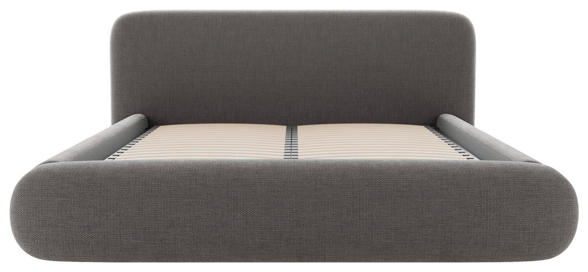 POLSTERBETT 160/200 cm,  in Anthrazit, gepolstertes Kopfteil, Lattenrost, Bettkasten,  - Anthrazit/Schwarz, Design, Holz/Textil (160/200cm) - Chameo