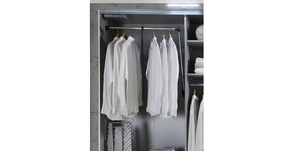 KLEIDERLIFT 87/85/14 cm - Schwarz/Alufarben, Design, Kunststoff/Metall (87/85/14cm) - Carryhome