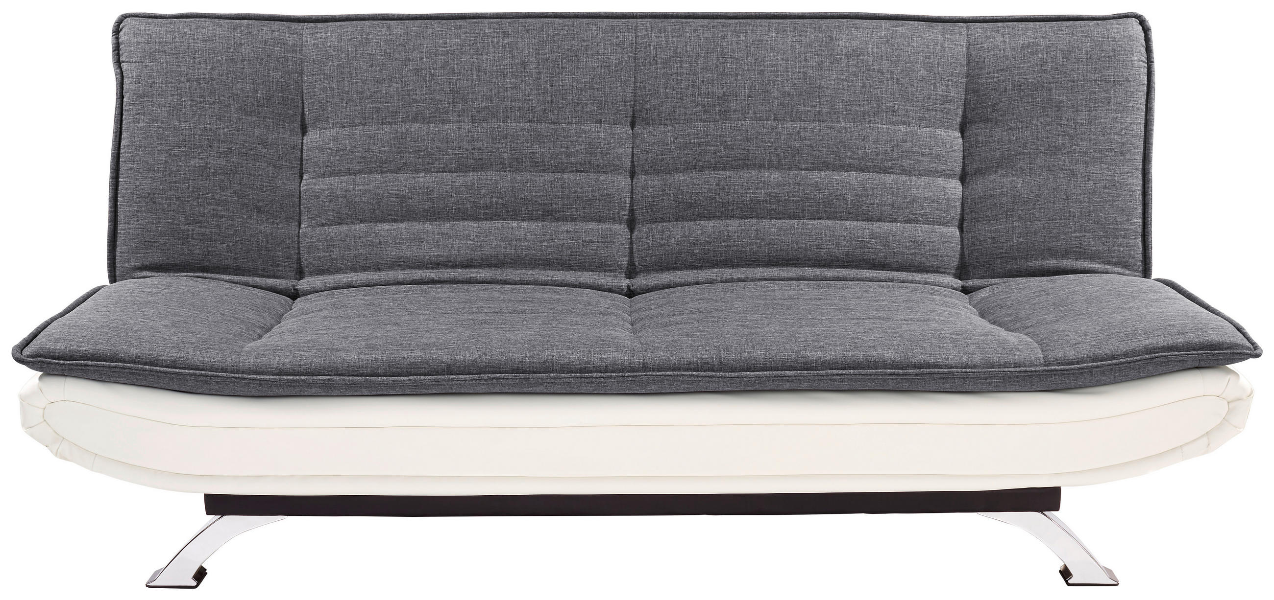 SCHLAFSOFA  in Lederlook, Webstoff Weiß, Edelstahlfarben, Dunkelgrau  - Edelstahlfarben/Dunkelgrau, Basics, Textil/Metall (190/90/102cm) - MID.YOU