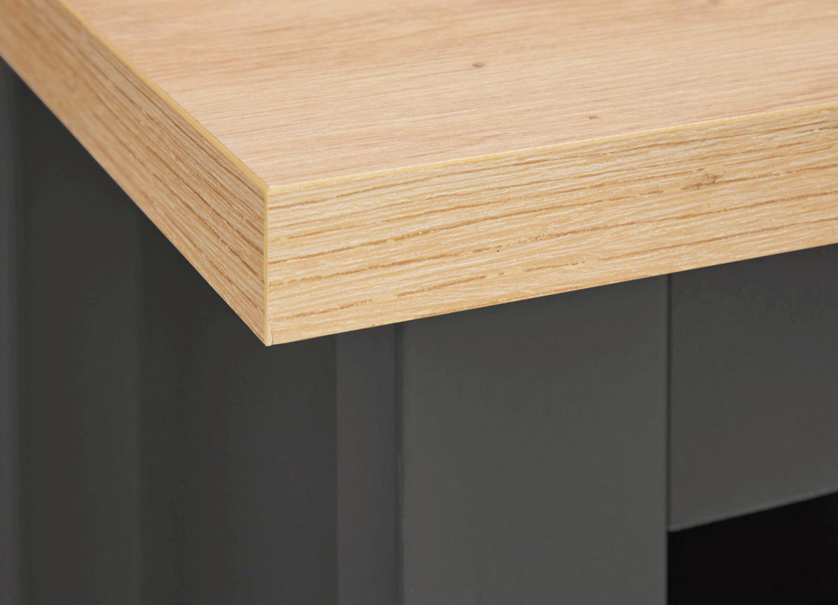 WEINSCHRANK  - Anthrazit/Schwarz, MODERN, Holzwerkstoff/Kunststoff (76,8/124,4/33cm) - home24