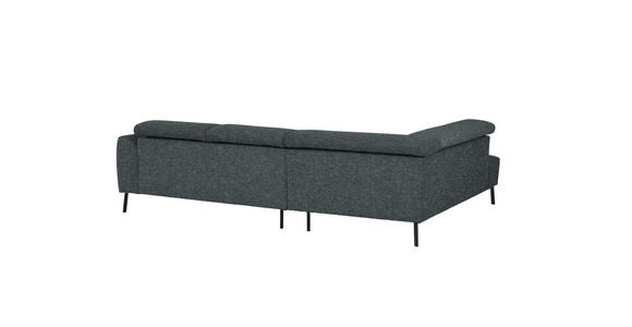 ECKSOFA in Chenille Grau 205/280 cm - Schwarz/Grau, Design, Textil/Metall (205/280cm) - Xora