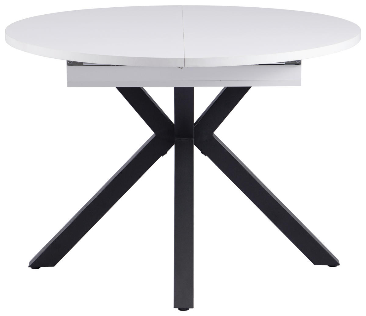 ESSTISCH 110/150/110/76 cm Nachbildung  Metall, Holzwerkstoff ausziehbar oval Schwarz, Weiß  - Schwarz/Weiß, MODERN, Holzwerkstoff/Metall (110/150/110/76cm) - Livetastic