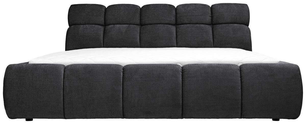 POLSTERBETT 180/200 cm  in Graphitfarben  - Schwarz/Graphitfarben, Design, Kunststoff/Textil (180/200cm) - Esposa