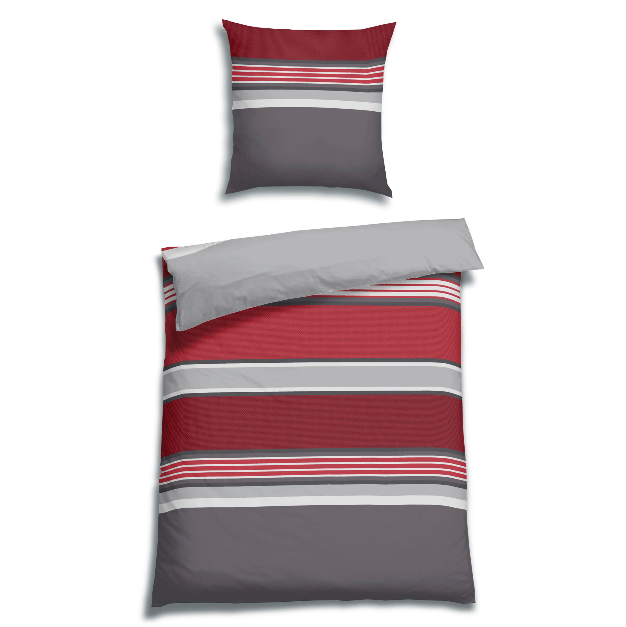 BETTWÄSCHE 2-teilig Satin 135/200 cm  - Rot, Basics, Textil (135/200cm) - Florella