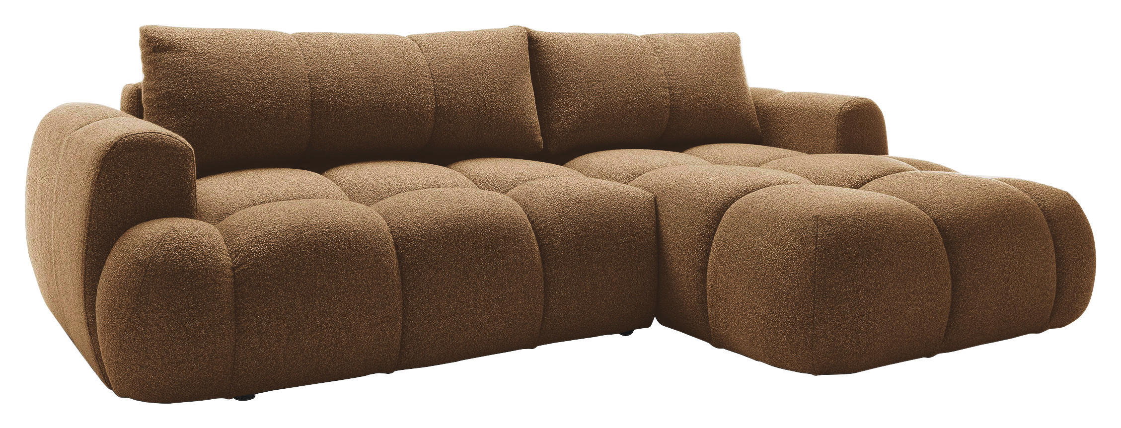 ECKSOFA Dunkelbraun Struktur  - Dunkelbraun/Schwarz, KONVENTIONELL, Kunststoff/Textil (272/172cm) - Carryhome
