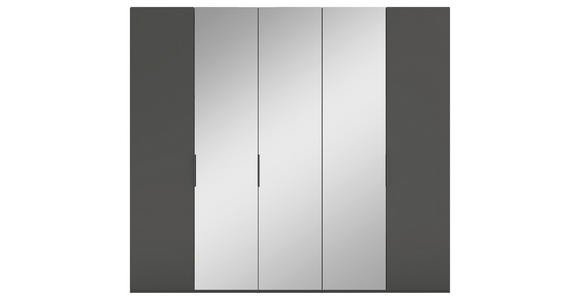 DREHTÜRENSCHRANK  in Anthrazit  - Anthrazit/Schwarz, KONVENTIONELL, Glas/Holzwerkstoff (250/223/62cm) - Novel