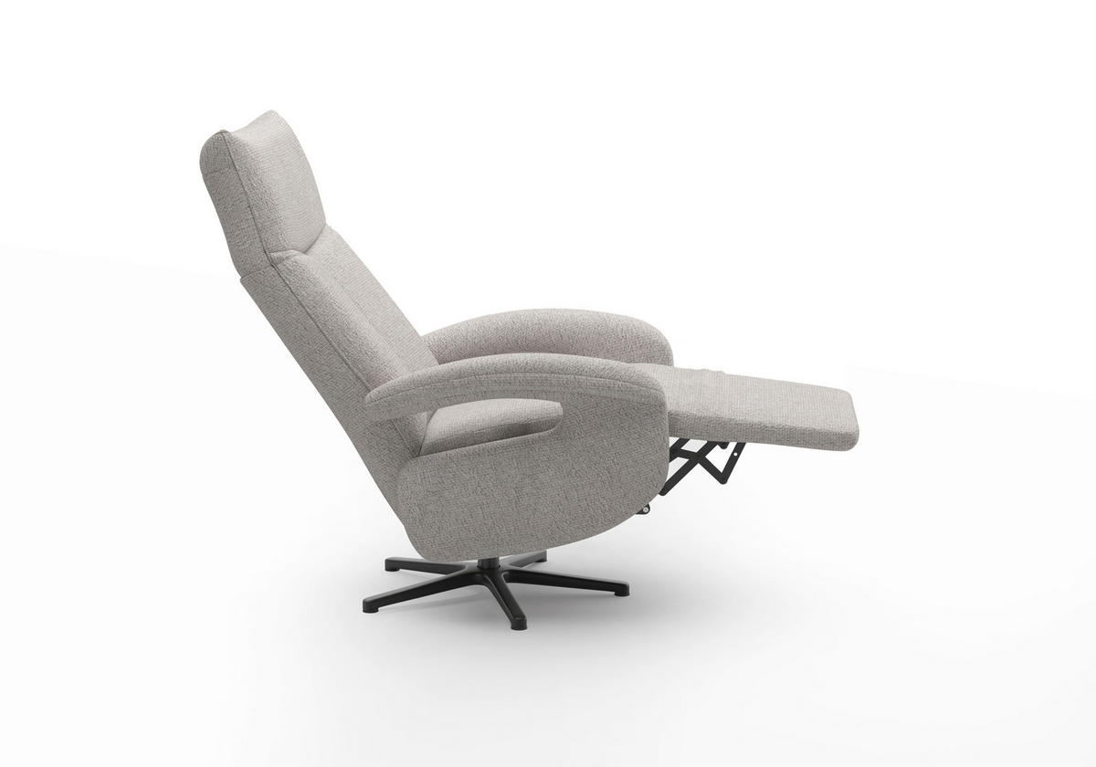 RELAXSESSEL in Textil Silberfarben  - Silberfarben/Schwarz, Modern, Textil/Metall (74/112/82cm) - Sit & More