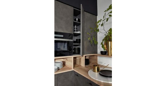 EINBAUKÜCHE - Eichefarben/Grau, MODERN, Holzwerkstoff - Dieter Knoll