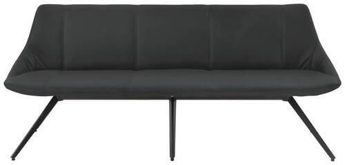 SITZBANK 195/88/62 cm Echtleder Anthrazit, Schwarz Metall  - Anthrazit/Schwarz, Design, Leder/Metall (195/88/62cm) - Bert Plantagie