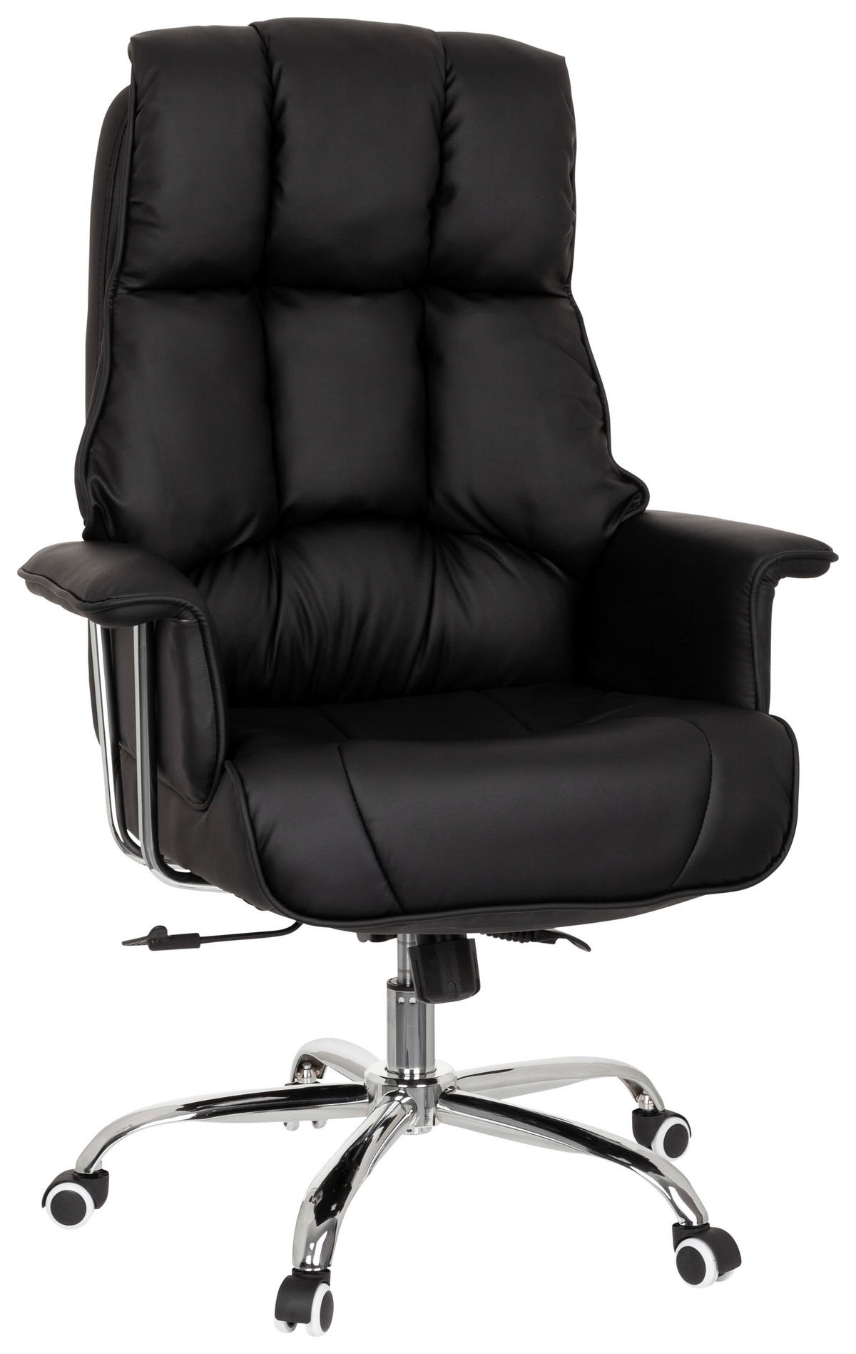 PISARNIŠKI STOL tekstil črna  - barve kroma/črna, Moderno, kovina/umetna masa (75/130/64cm) - MID.YOU