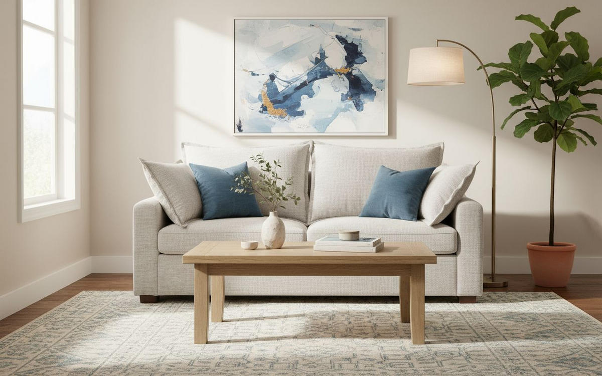 DVOJMIESTNA POHOVKA, textil, sivobéžová - hnedá/sivobéžová, Modern, drevo/textil (180/93/97cm) - MID.YOU