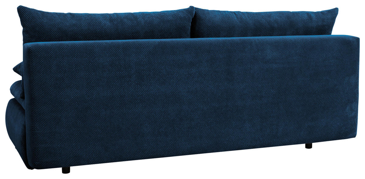 SCHLAFSOFA in Webstoff, Plüsch Dunkelblau  - Schwarz/Dunkelblau, KONVENTIONELL, Textil (203/72-96/98cm) - Novel