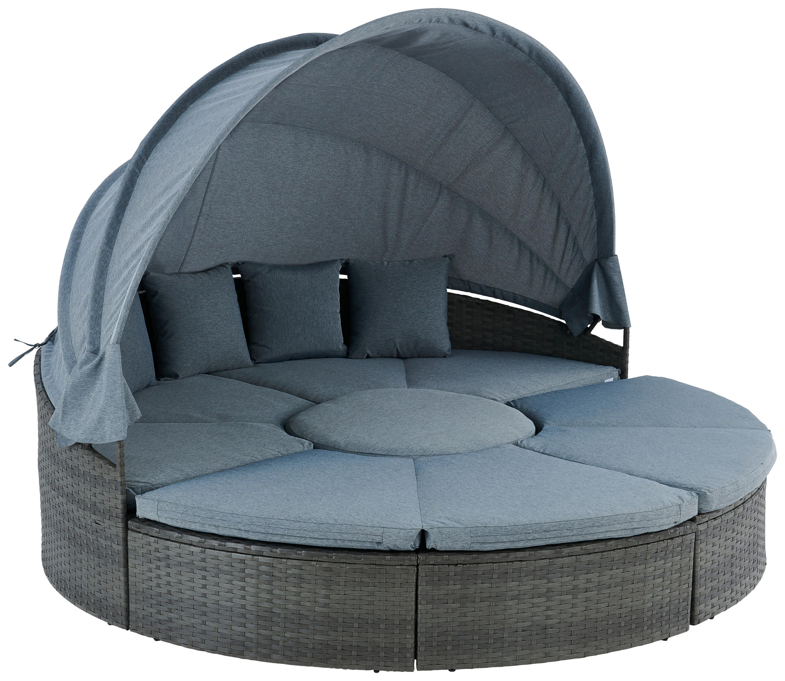 GARTENMUSCHEL Stahl - Grau, MODERN, Kunststoff/Textil (237/72-150cm) - Ambia Garden