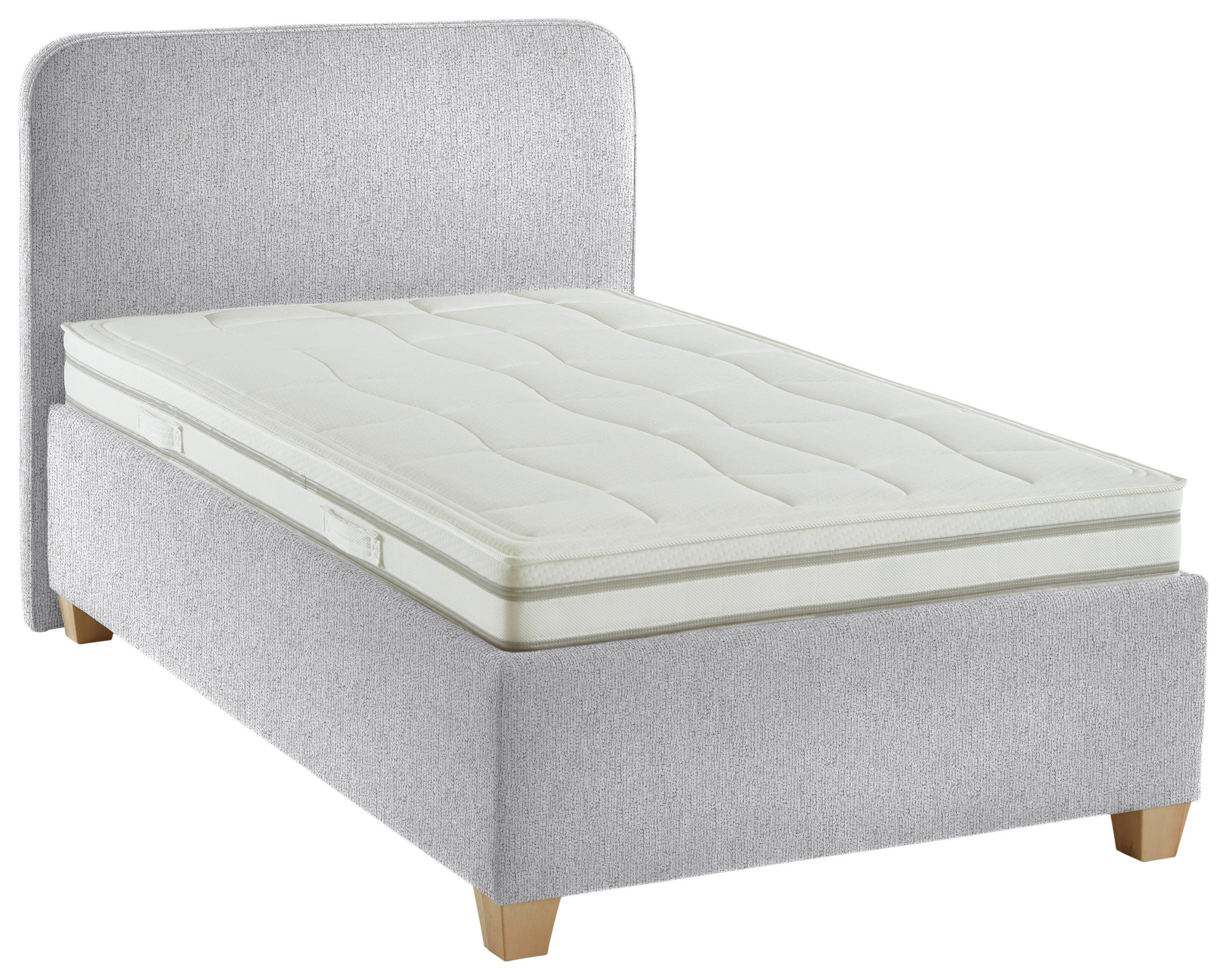 POLSTERBETT 120/200 cm  in Ecru  - Ecru/Weiss, Konventionell, Holz/Textil (120/200cm) - Beldomo - Sleep