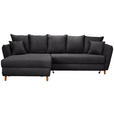 ECKSOFA Anthrazit Cord  - Eichefarben/Anthrazit, KONVENTIONELL, Holz/Textil (162/284cm) - Carryhome