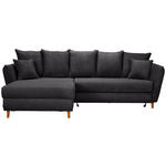ECKSOFA Anthrazit Cord  - Eichefarben/Anthrazit, KONVENTIONELL, Holz/Textil (162/284cm) - Carryhome