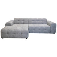 ECKSOFA RUNO in Bouclé Grau  175/270 cm  - Schwarz/Grau, Design, Kunststoff/Textil (175/270cm) - MID.YOU