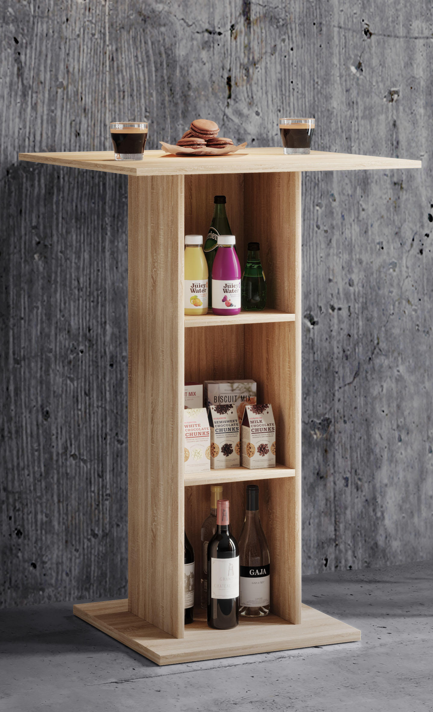 BARTISCH in Holzwerkstoff 70/70/108 cm   - Sonoma Eiche, Basics, Holzwerkstoff (70/70/108cm) - MID.YOU