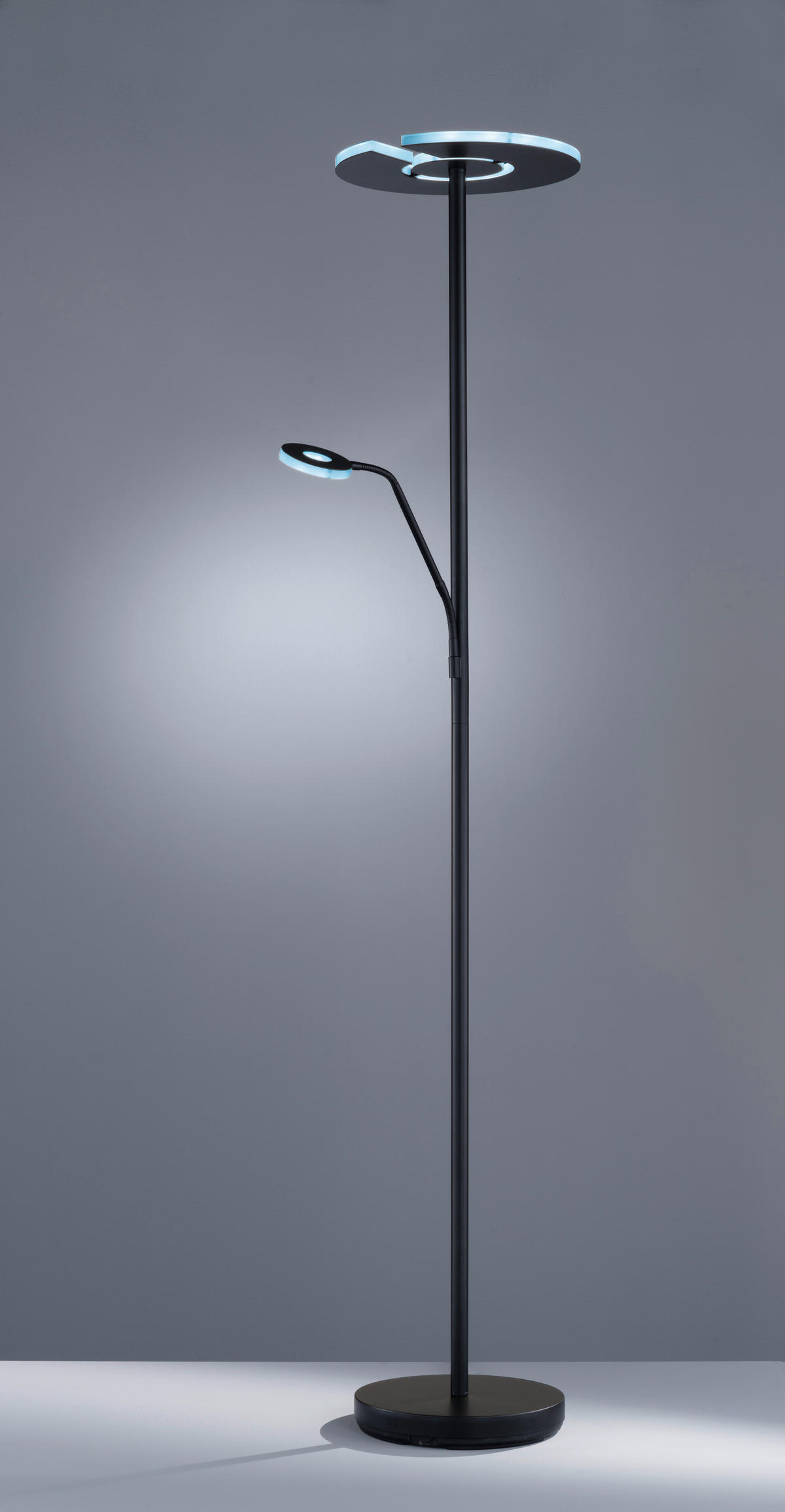 LED-STEHLEUCHTE - Weiss/Schwarz, Design, Metall (35/180cm) - Fischer & Honsel