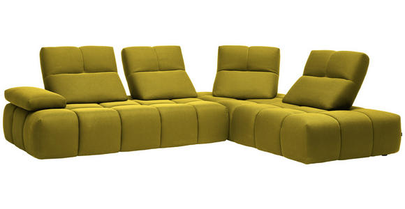 ECKSOFA in Struktur Gelb 313/233 cm - Gelb/Schwarz, Design, Kunststoff/Textil (313/233cm) - Emilio Belluti