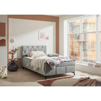 BOXBETT 120/200 cm,  in Grau, Bettkasten, gepolstertes Kopfteil,  - Schwarz/Grau, MODERN, Holzwerkstoff/Kunststoff (120/200cm) - MID.YOU