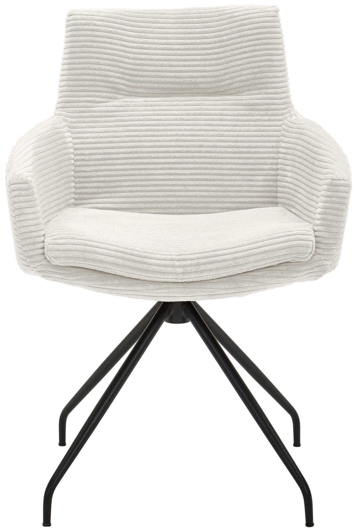ARMLEHNSTUHL  in Cord  - Creme/Schwarz, Design, Textil/Metall (61/85/64cm) - Musterring
