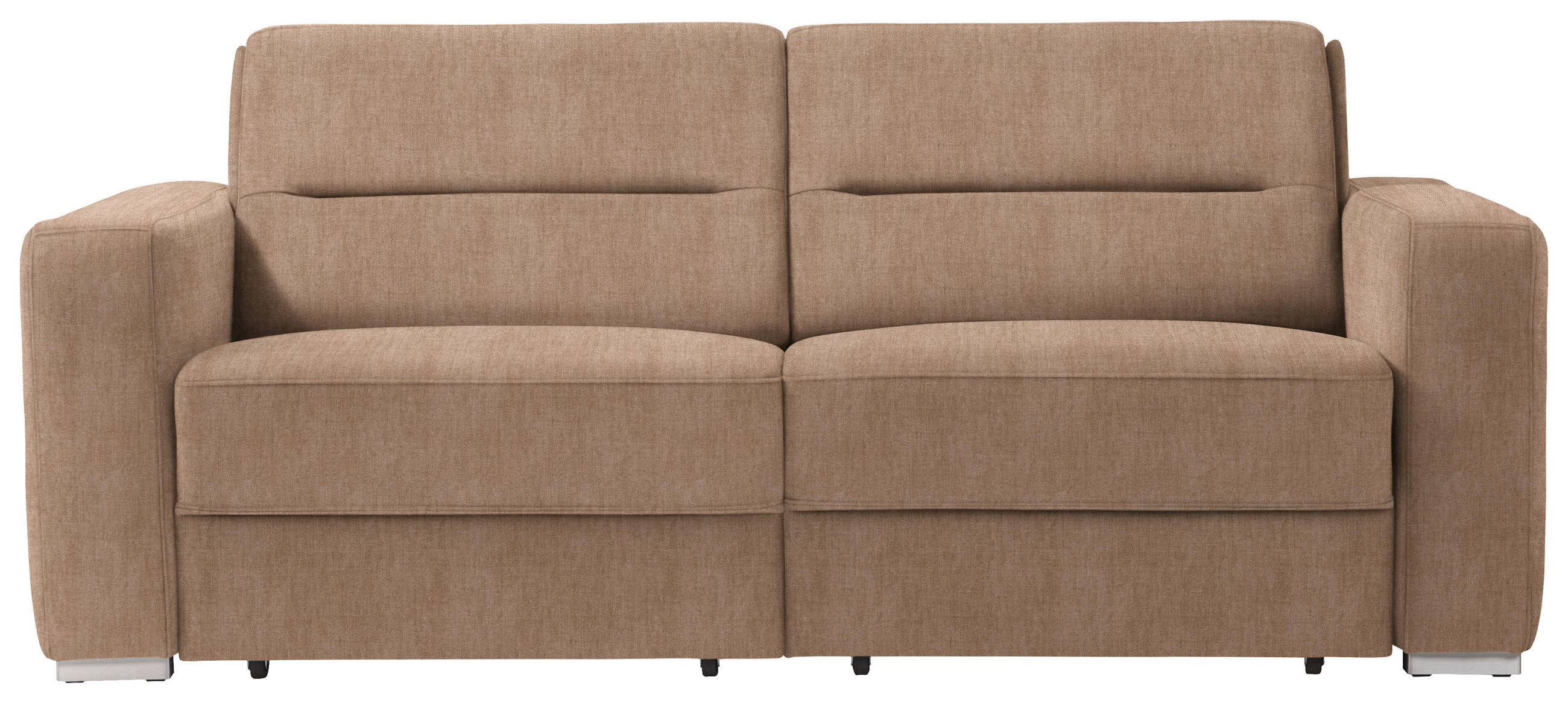 SCHLAFSOFA Textil Hellbraun  - Hellbraun, Konventionell, Textil/Metall (202/86/92cm) - Sedda