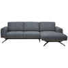 ECKSOFA in Struktur Dunkelgrau  - Dunkelgrau/Schwarz, Design, Textil/Metall (262/157cm) - Novel