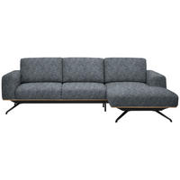 ECKSOFA in Struktur Dunkelgrau  262/157 cm  - Dunkelgrau/Schwarz, Design, Textil/Metall (262/157cm) - Novel