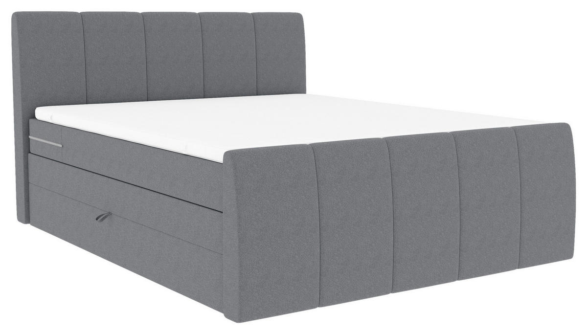 BOXSPRINGBETT 180/200 cm  Grau  - Schwarz/Grau, Konventionell, Kunststoff/Textil (180/200cm) - Carryhome