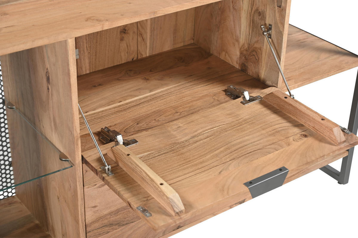 SIDEBOARD Coswig 178/80/40 cm  - Hellbraun/Naturfarben, KONVENTIONELL, Glas/Holz (178/80/40cm) - Livetastic
