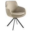 ARMLEHNSTUHL  in Echtleder pigmentiert  - Sandfarben/Schwarz, Design, Leder/Metall (62/86/66cm) - Musterring